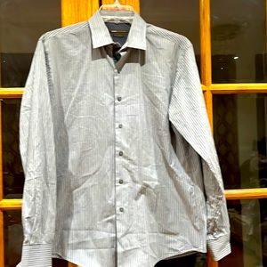 BCBG Mens stripe Dress Shirt Size L in great condition.